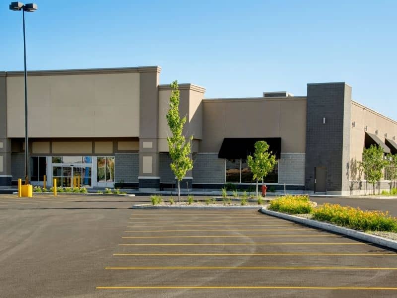 Small commercial building and parking lot where an ALTA survey can help